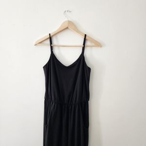 Xhiliration | Black Strappy Jumpsuit